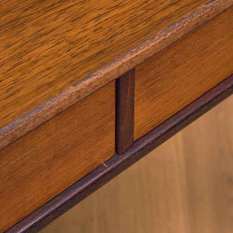 Swedish side table in teak and beech