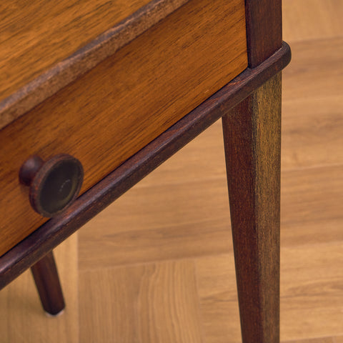 Swedish side table in teak and beech