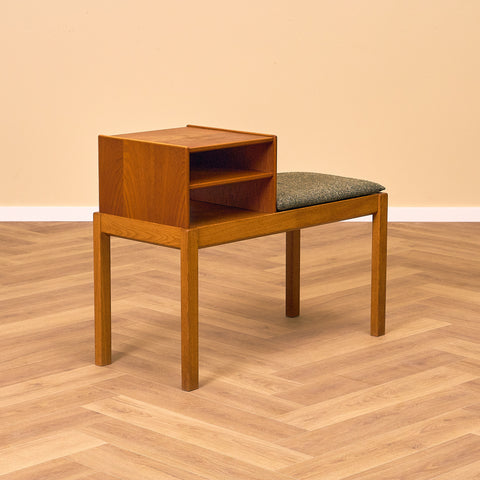 Hall bench in teak and oak