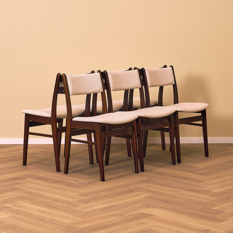 Danish dining chairs in teak and beech by Findahl
