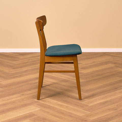 Danish dining chairs in teak and beech by Findahl