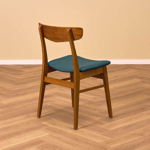 Danish dining chairs in teak and beech by Findahl