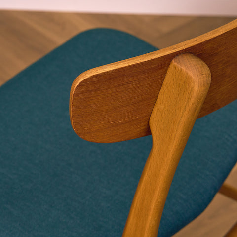 Danish dining chairs in teak and beech by Findahl
