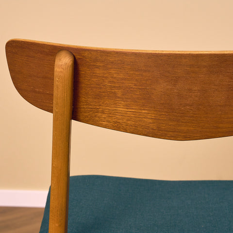 Danish dining chairs in teak and beech by Findahl