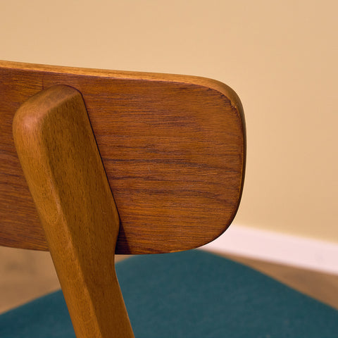 Danish dining chairs in teak and beech by Findahl