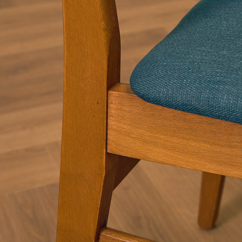 Danish dining chairs in teak and beech by Findahl