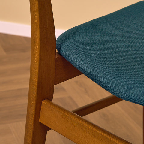 Danish dining chairs in teak and beech by Findahl