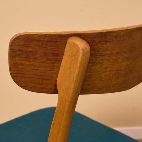 Danish dining chairs in teak and beech by Findahl