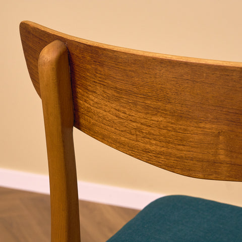 Danish dining chairs in teak and beech by Findahl