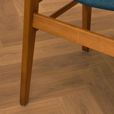 Danish dining chairs in teak and beech by Findahl