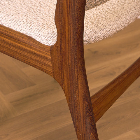Danish dining chairs in walnut by Erik Buch, model 89