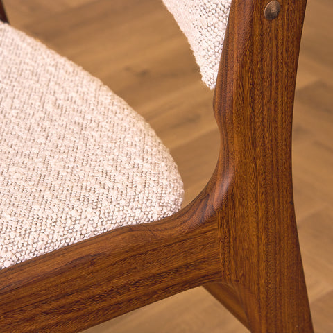 Danish dining chairs in walnut by Erik Buch, model 89