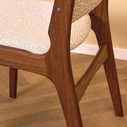 Danish dining chairs in walnut by Erik Buch, model 89
