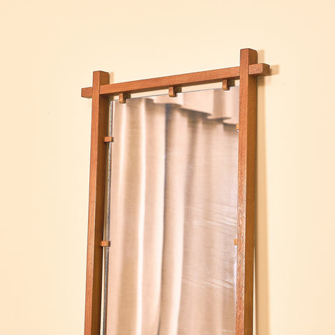 Swedish hall table with mirror in teak and oak
