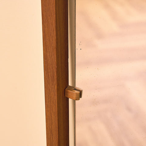 Swedish hall table with mirror in teak and oak