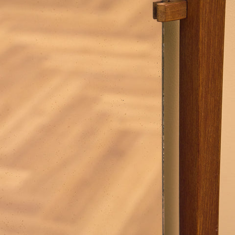 Swedish hall table with mirror in teak and oak