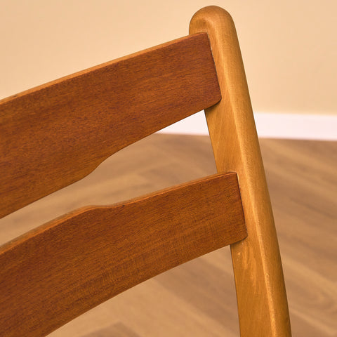 Danish dining chairs in teak and beech by Findahl