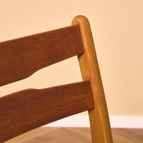 Danish dining chairs in teak and beech by Findahl
