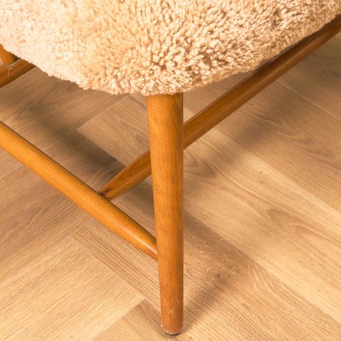 Swedish armchair in beech, model ”TeVe” by Alf Svensson for Studio Ljungs Industrier