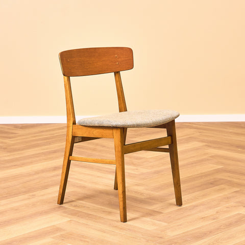 Danish set of 6 dining chairs in teak and beech by Farstrup
