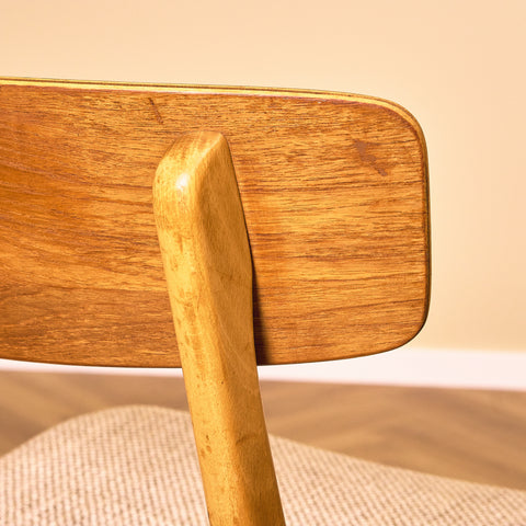 Danish set of 6 dining chairs in teak and beech by Farstrup