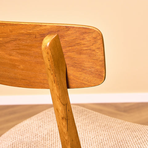 Danish set of 6 dining chairs in teak and beech by Farstrup