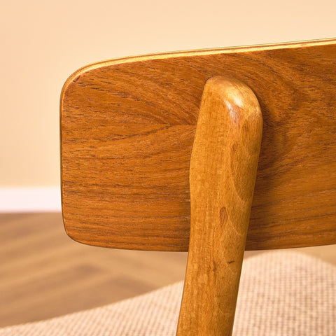 Danish set of 6 dining chairs in teak and beech by Farstrup