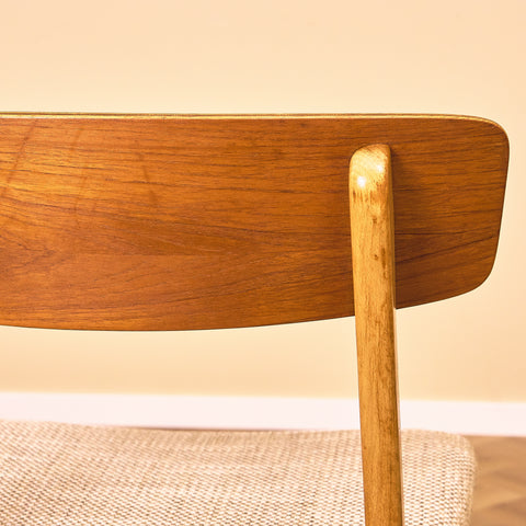Danish set of 6 dining chairs in teak and beech by Farstrup