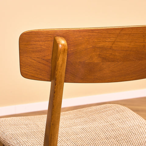 Danish set of 6 dining chairs in teak and beech by Farstrup