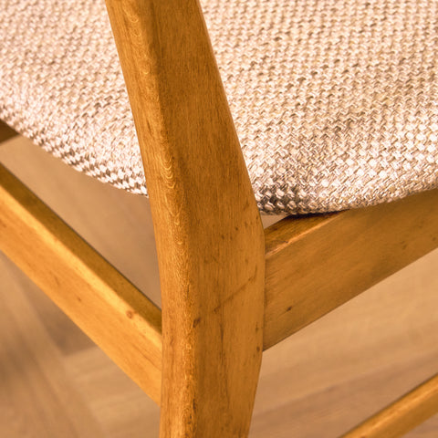 Danish set of 6 dining chairs in teak and beech by Farstrup