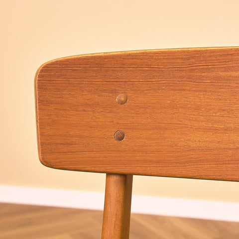 Danish set of 6 dining chairs in teak and beech by Farstrup