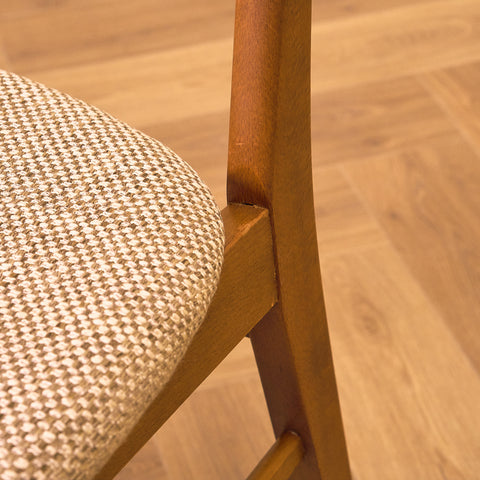 Danish set of 6 dining chairs in teak and beech by Farstrup