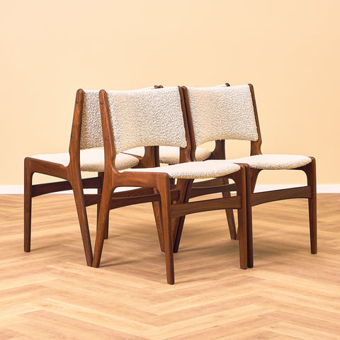 Danish dining chairs in walnut by Erik Buch for Anderstrup Møbelfabrik, model 89