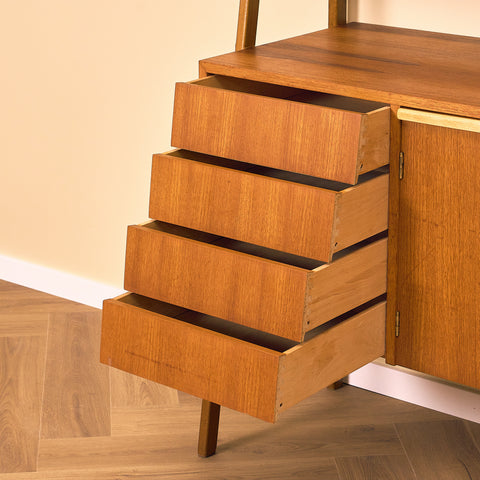 Swedish bookshelf in teak and beech