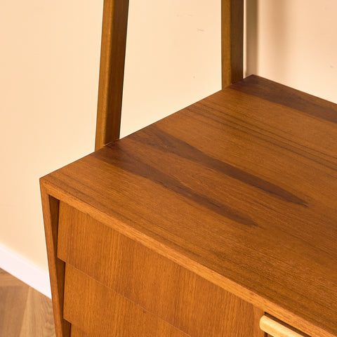 Swedish bookshelf in teak and beech