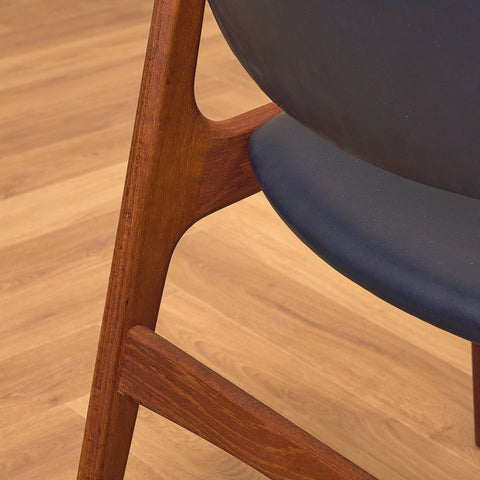 Danish set of 4 dining armchairs in teak by Arne Vodder for Vamo Furniture Factory, model "Lene"