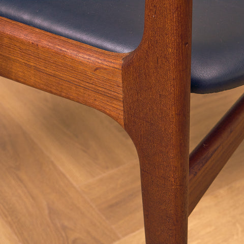 Danish set of 4 dining armchairs in teak by Arne Vodder for Vamo Furniture Factory, model "Lene"