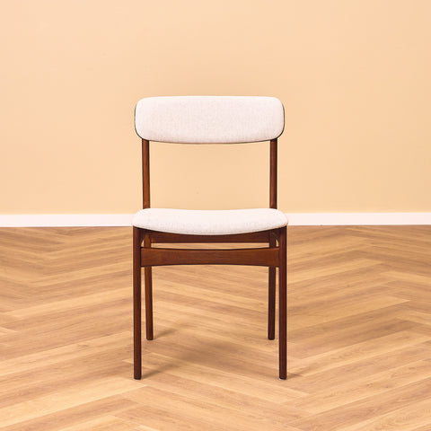 Danish dining chairs in teak by B. Rasmussen for Thorso Møbelfabrik