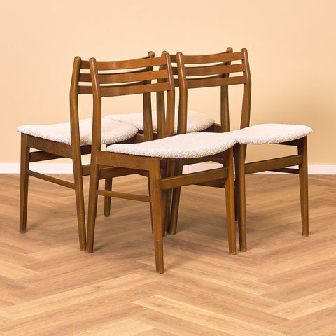 Danish set of 4 dining chairs in teak and beech by Sax Møbler
