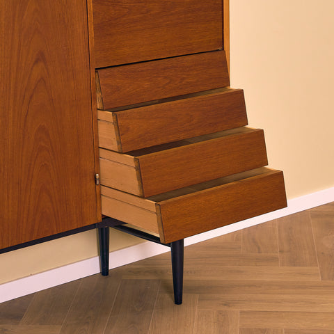 Swedish highboard in teak by Hugo Troeds, Bjärnum