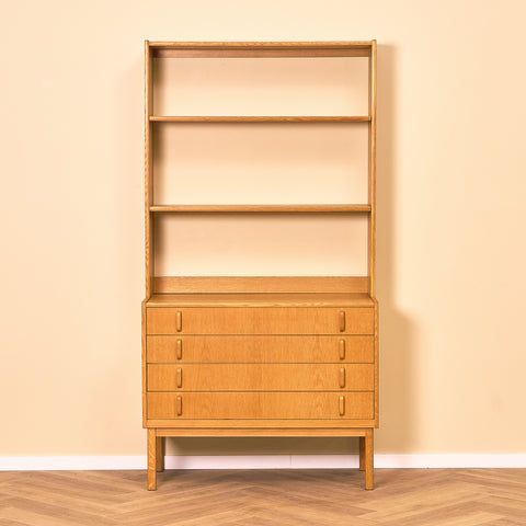Swedish bookshelf in oak by Bertil Fridhagen for Bodafors