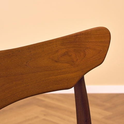Danish set of 4 dining chairs in walnut and teak by Schiønning & Elgaard