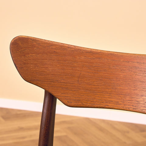 Danish set of 4 dining chairs in walnut and teak by Schiønning & Elgaard
