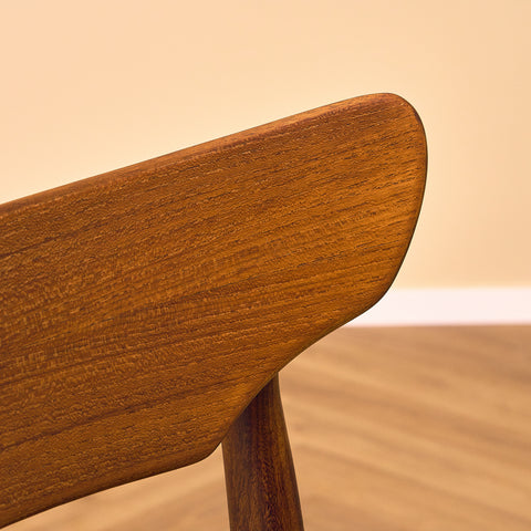 Danish set of 4 dining chairs in walnut and teak by Schiønning & Elgaard