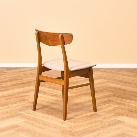 Danish dining chairs in teak & beech by Findahl, model 'Mosbøl'