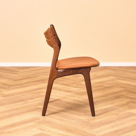 Danish dining chairs in solid walnut and teak by Erik Buch for Chr. Christensen Møbelfabrik, model 310