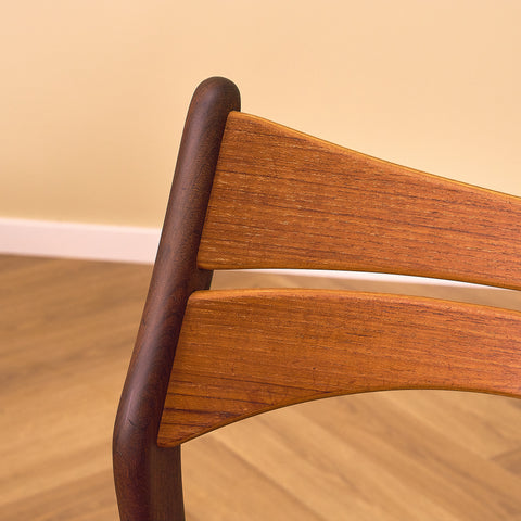 Danish dining chairs in solid walnut and teak by Erik Buch for Chr. Christensen Møbelfabrik, model 310