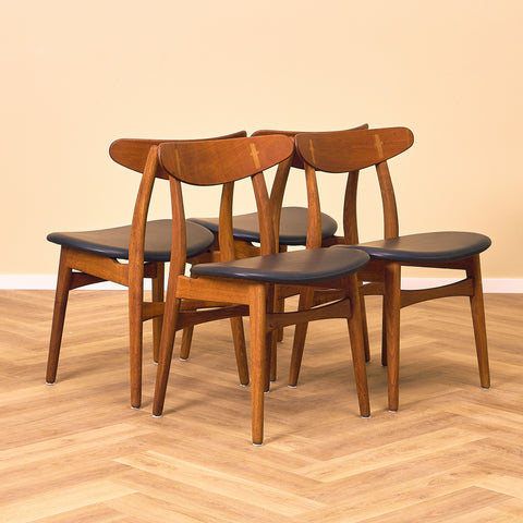 Danish set of 4 dining chairs model CH30 by Hans J. Wegner for Carl Hansen & Son