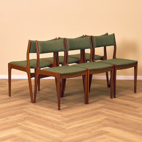 Danish dining chairs, set of 2,  in teak by Johannes Andersen for Uldum Mobelfabrk