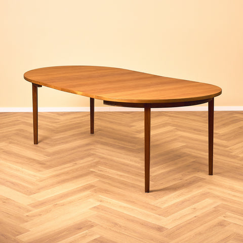 Swedish round dining table in teak